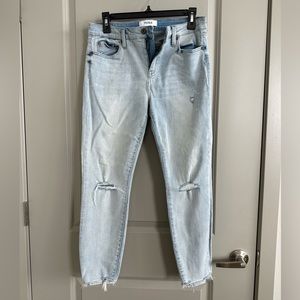 Pistola Arielle Skinny Paint Splatter Distressed Frayed Hem jean